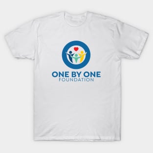 One By One Foundation - Blue Logo & Lettering T-Shirt